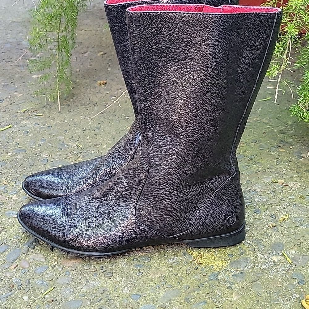 Born Black Leather Women's Boots Size 7.5 - Picture 4 of 15